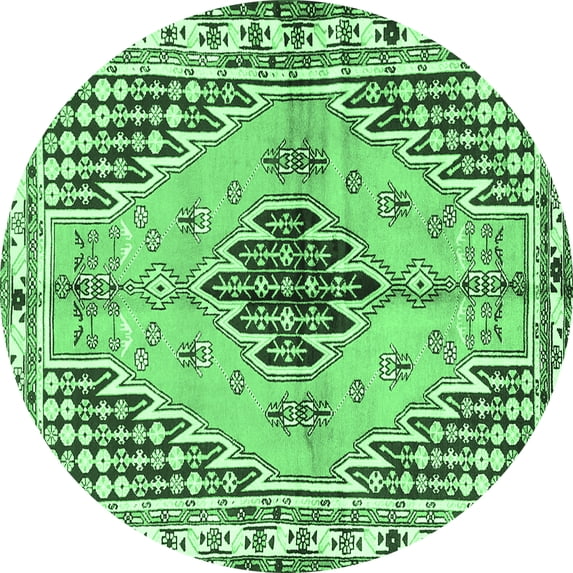 Ahgly Company Indoor Round Persian Emerald Green Traditional Area Rugs, 8' Round