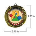 thumbnail image 4 of All Quality Wreath Design Cornhole Medal - 1st, 2nd, 3rd Place - 3 Piece Set (1 Pack), 4 of 6