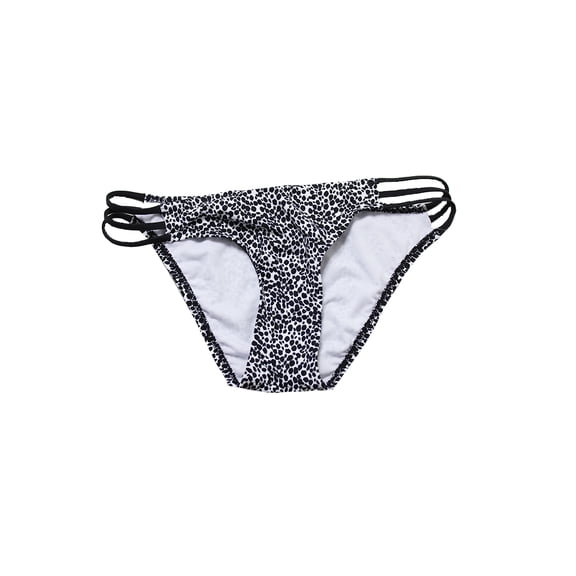 Bar Iii Black White Leopard-Print Strappy Bikini Bottom XS