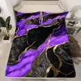 thumbnail image 2 of Homewish Watercolor Marble Women Bed Sheets, Purple Marbling Artwork King Sheets, 4pcs, 2 of 7