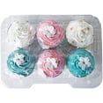 thumbnail image 5 of Roofei 6 Compartment Plastic Disposable Cupcake Container, Takeout Container, Cupcake Carrier - Set of 12, 5 of 5