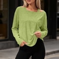 thumbnail image 2 of Loopsun Womens Long Sleeve Fall Tops Fashion Solid Off Shoulder Crew Neck Sports Casual T Shirt, 2 of 4