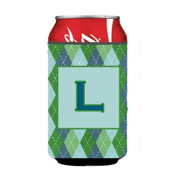 Letter L Initial Monogram - Blue Argoyle Can Or Bottle Hugger