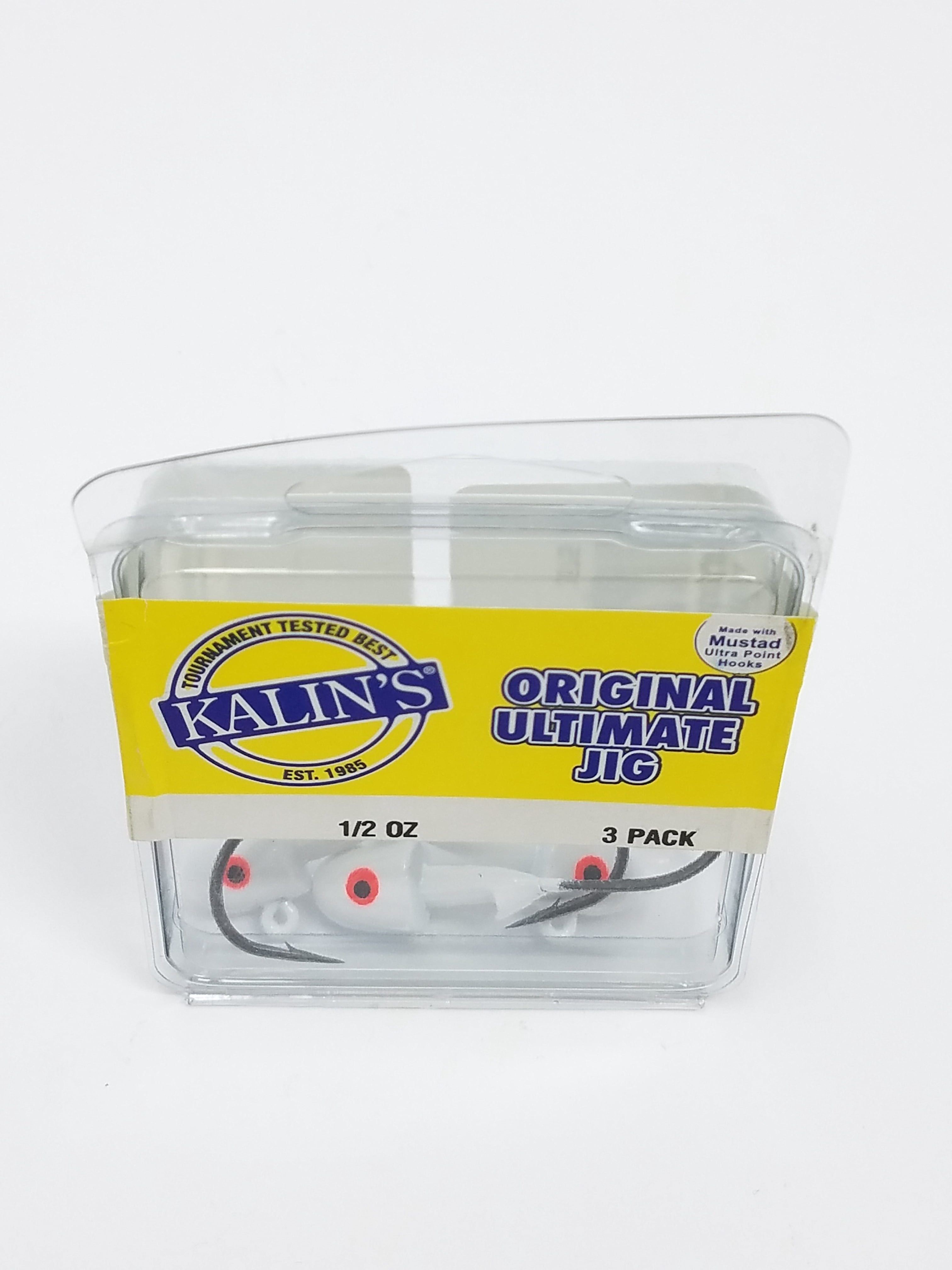 Kalins 1/2 oz. Freshwater Ultimate Fishing Jig, White, Lakes River, 3pk
