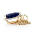 thumbnail image 5 of Galaxy Gold 5.26 CTW 14k 22" Solid Gold Necklace with Natural Diamonds and Pear Shaped Sapphire, 5 of 6