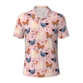 thumbnail image 2 of Daiia Funny Chicken Pattern Men’s Polo Shirts,Solid Deck Shirt,Classic Fit, Breathable Cotton Polo for Casual and Sport Wear-4X-Large, 2 of 7