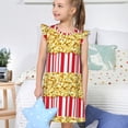 thumbnail image 4 of Fotbe Popcorn Vestido de Dormir para Niñas de 3 a 10 Años, Mangas Cortas, Estilo Princesa, Pijama Camisón con Mangas Voladas-X-Large, 4 of 6