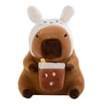 thumbnail image 1 of Peluche de carpincho, lindo animal de peluche de carpincho coleccionable de 53 cm, carpincho suave Sombrero blanco, 1 of 9