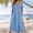 Sky Blue, variant on Vivianyo HD Women's Maxi Dress Women's Fashion Solid Color Short Sleeve V-Neck Waist In Dresses