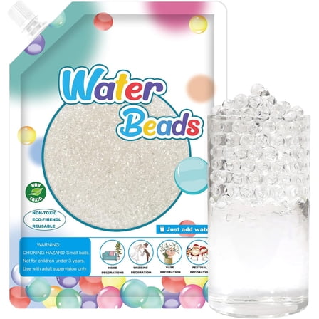 140,000 Clear Water Beads, Transparent Water Gel Beads for Vase Filler, Christmas Decoration, Wedding Centerpiece, Floating Candles, Planting, Floral Decoration
