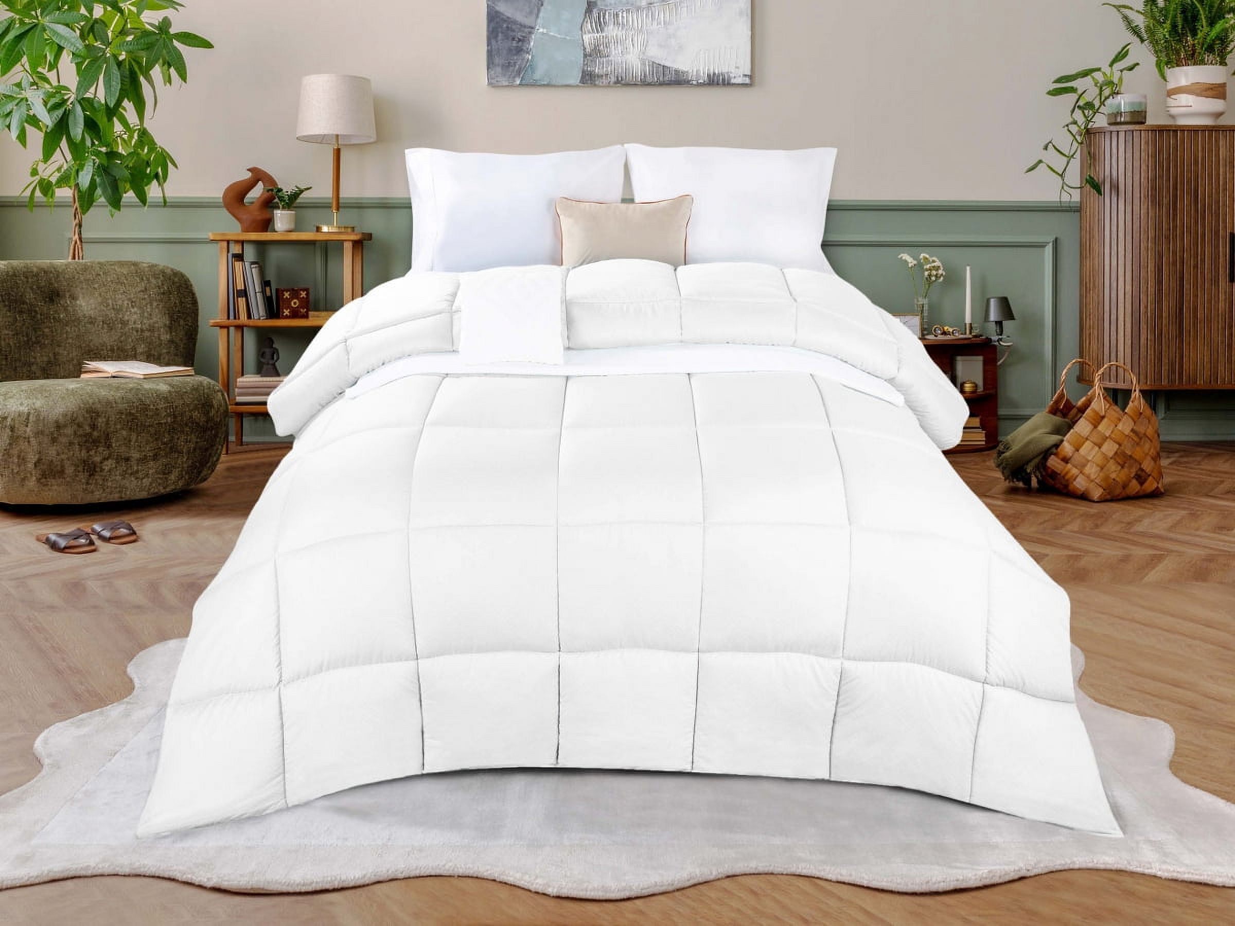 Superior Basketweave Plush Down Alternative Comforter, Twin XL, White