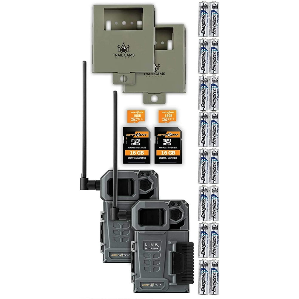 SPYPOINT LinkMicroLTE Cellular Trail Camera Twin Pack with Two SD