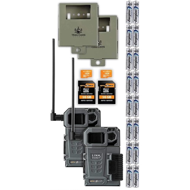SPYPOINT LinkMicroLTE Cellular Trail Camera Twin Pack with Two SD