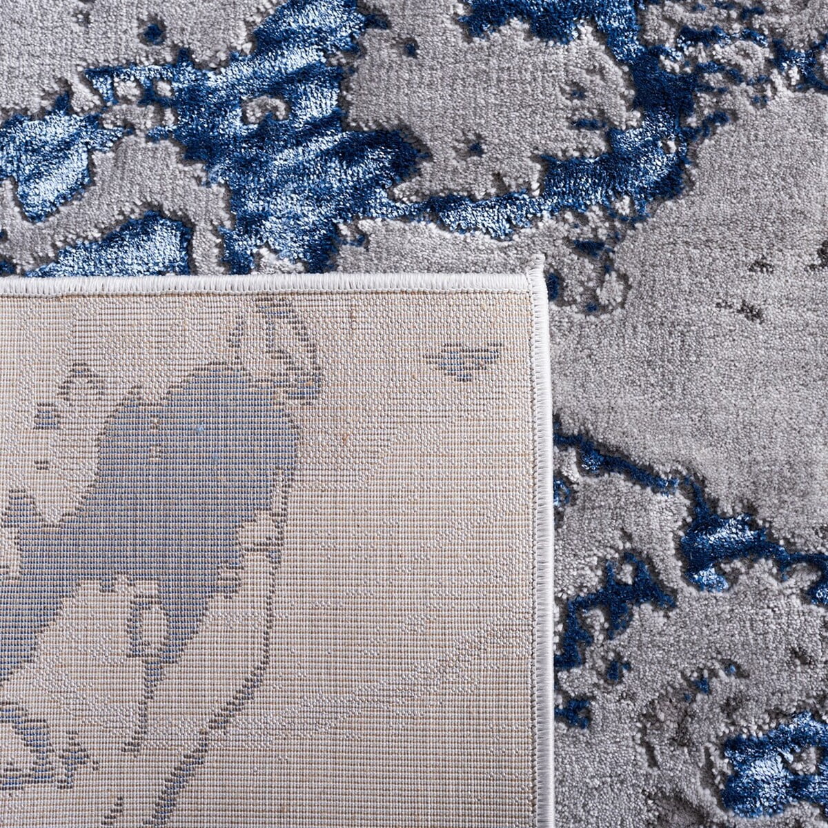 SAFAVIEH Craft Shevon Abstract Area Rug, 6'7" x 6'7" Round, Grey/Blue