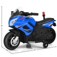 thumbnail image 2 of Costway 6V Kids Ride On Police Motorcycle 4-Wheel Electric Toy w/ Training Wheels Blue, 2 of 10