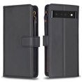 thumbnail image 2 of Compatible with Google Pixel 7 Pro Premium PU Leather Wallet Case with 9 Card Slots Zipper Pocket and Hand Strap, 2 of 5