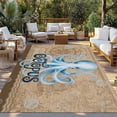 thumbnail image 2 of Vintage Octopus Outdoor Rug for Patio/Deck/Porch, Non-Slip Large Area Rug 5 x 8 Ft, Brown Nautical Anchor Bubbles Coastal Indoor Outdoor Rugs Washable Area Rugs, Reversible Camping Rug Carpet Runner, 2 of 8