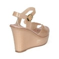 thumbnail image 4 of Nature Breeze EC94 Women Jelly Peep Toe Ankle Strap Ribbed Wedge Sandal - White (Size: 10), 4 of 5