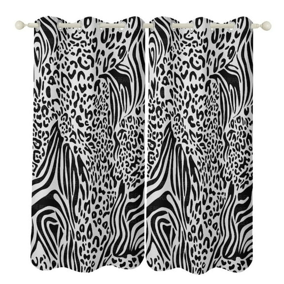 Animal Print 2 Panels Blackout Curtains for Bedroom Living Room Drapes Kitchen Room Window Blackout Curtain Grommet
