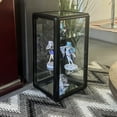 thumbnail image 3 of 27"H Tempered Glass Countertop Display Case, Dustproof Display Cabinet Box with Sliding Glass Door, Lock, Garage Kit Clear Display Case for Collectibles, Mini Action Figures, Rocks, Black, 3 of 8