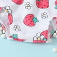 thumbnail image 2 of Swimsuit for Girls Summer Toddler Girls Long Sleeve Ruffles Strawberry Prints Swimwear Beach Swimsuit Bikini Kids Swimsuits Red 12 Months-18 Months, 2 of 7