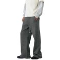 thumbnail image 4 of LNZGNM Men's Sweatpants Jogger Workout Wide Leg Man Baggy Sweatpants Open Bottom Elastic Waist Fall Cargo Sweatpants Man Casual Fleece Joggers with Pocket, Dark Gray S, 4 of 5