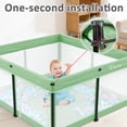 thumbnail image 6 of Foldable Baby Playpen with Mat, Collapsible Play Pen for Babies and Toddlers, Indoor & Outdoor Kids Safety Play Pen, Portable Play Yard with 50 Ocean Balls, 50"×50", Green, 6 of 9