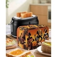 thumbnail image 4 of Black Orange Girls Boho Small Toaster Cover 2 Slice, Kitchen Appliance Covers, Vintage Ethnic Abstract Art Toaster Oven Cover with Loop, Bread Machine Cover Polyester Dust Cover Protection, 4 of 4