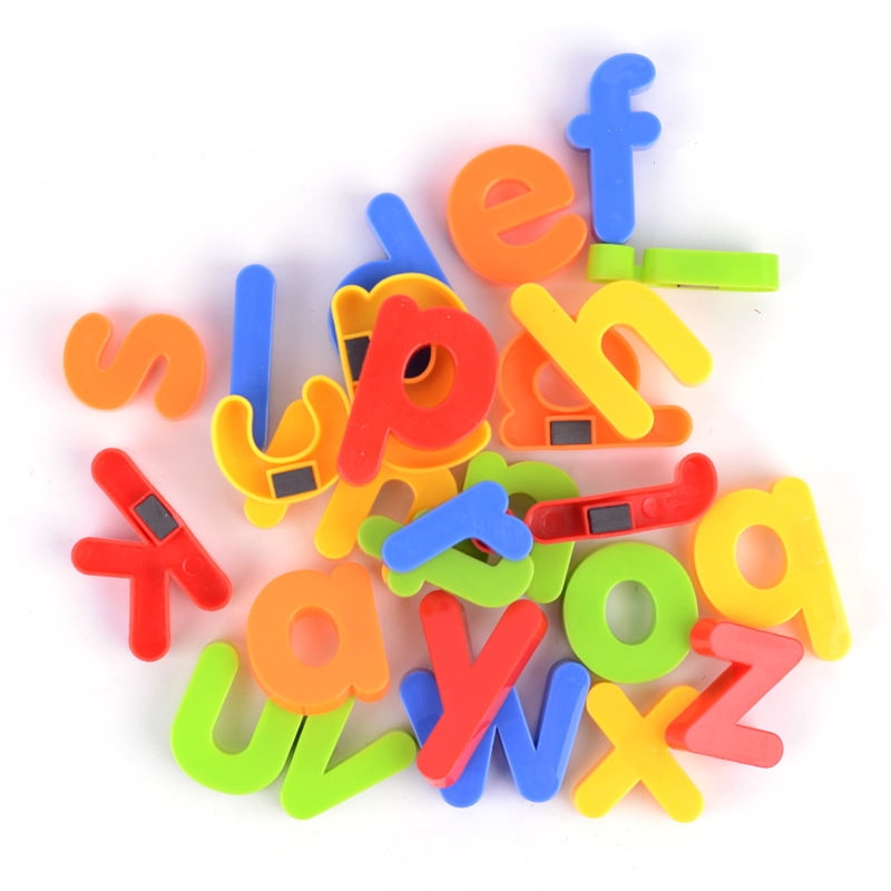 Plastic Magnetic Fridge Magnets Letter Alphabet & Numbers Set 26/52 Pieces ES 