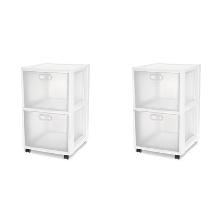 Sterilite Ultra 2 Drawer Cart White Case Of 2 Walmart Com