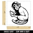 thumbnail image 2 of Monkey Eating Fruit Self-Inking Rubber Stamp Ink Stamper - Red Ink - Small 1 Inch, 2 of 7