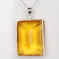 thumbnail image 2 of GEMHUB 102 Ct. Emerald Cut Yellow Citrine Gemstone Pendant Yellow Stone 925Silver Pendant Faceted Jewelry Yellow Gemstone Citrine Pendant Without Chain Yellow Birthstone Pendant Women Crystal Pendant, 2 of 4