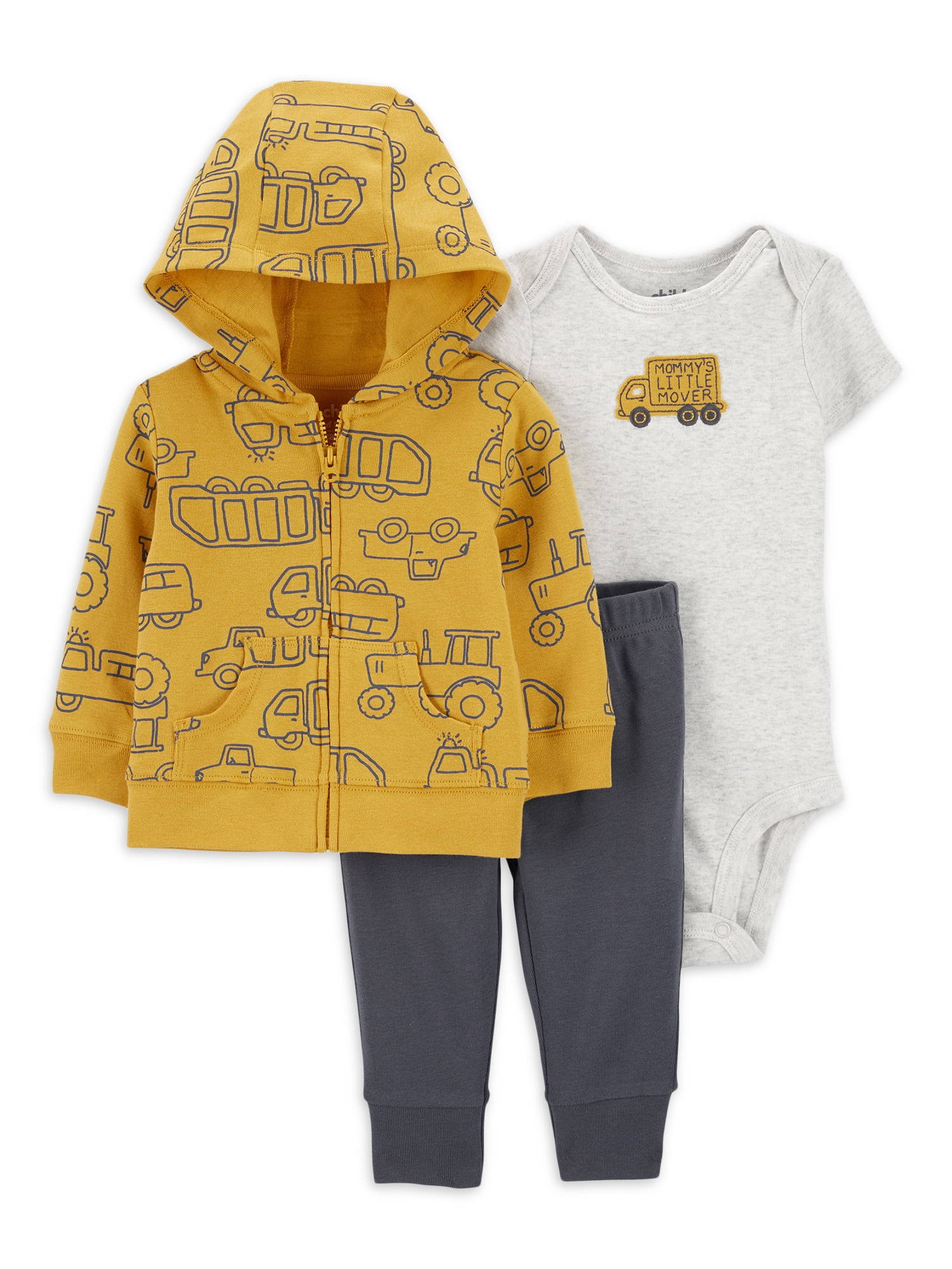 Carter's Child of Mine Baby Boys Take Me Home Constructor Cardigan Set, Sizes 0 Months - 9 Months