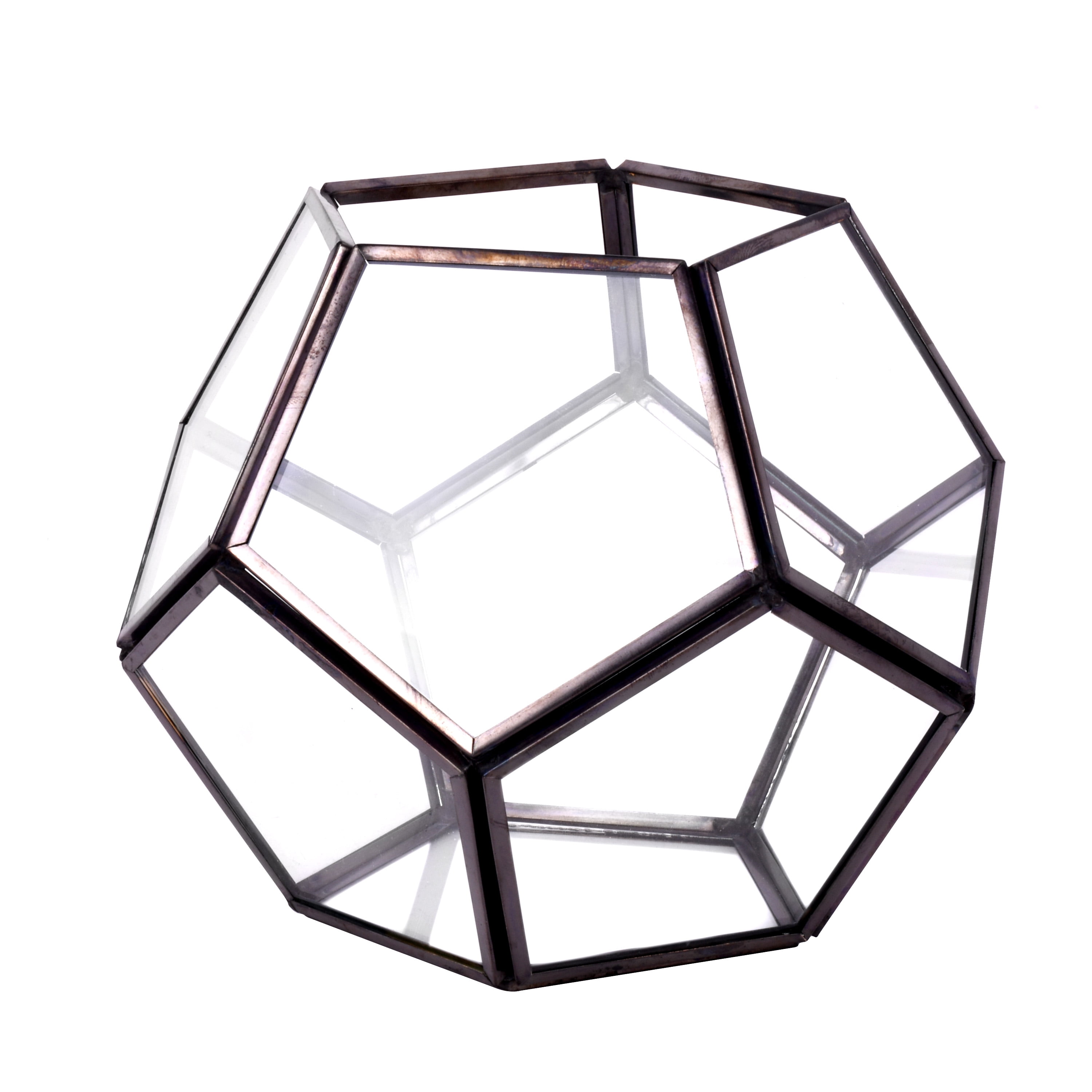 (2 pack) Better Homes & Gardens Geo Metal and Glass Terrarium, 6 in L x 6 in W x 5 in H