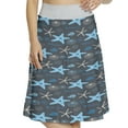 thumbnail image 1 of Women's Undersea Starfish Seashells Mollusk A-line Printed Skirt Casual Wear, L, Azure Blue Blue Grey, by Ambesonne, 1 of 1