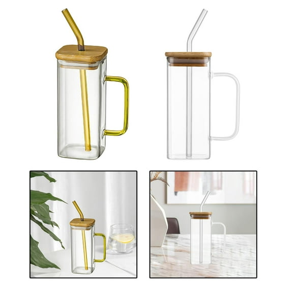 Taza de cristal Taza cuadrada transparente para fiesta Estilo C BLESIY Taza cuadrada