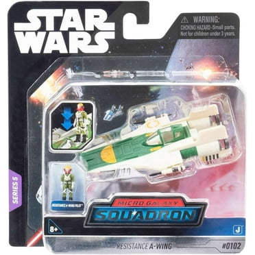 STAR WARS Micro Galaxy Squadron Resistance A-wing- 3 inch Vehicle with 1 inch Micro Figure Accessory