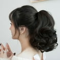 thumbnail image 5 of XIAQUJ Short Big Wave Wig Ponytail Women's High Ponytail Fluffy Short Curly Hair Wigs for Women Black, 5 of 5