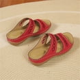 thumbnail image 6 of Ruyang Womens Wedge Sandals Women's Beach Slope Heel Slippers Hollow Casual Slippers Slope Bottom Shoes Retro Sandals, 6 of 8