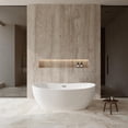 thumbnail image 2 of Rebecca 65 Inch Freestanding Bathtub in White with Brushed Nickel Drain and Overflow Trim, 2 of 8