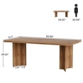 thumbnail image 5 of 63 Inch Farmhouse Executive Desk Vintage Computer Desk Large Wood Writing Desk Conference Table Workstation For Home Office Study (Walnut Brown), 5 of 8
