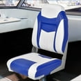 thumbnail image 2 of Yardi Yarda High Back Folding Boat Seats with Blue White Sponge Cushion and Flexible Hinges-Blue, Captain Bucket Seat, Pontoon Boat Seat with Thickened Sponge Padding, 2 of 9