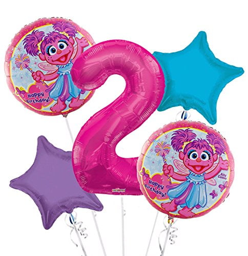 Abby Cadabby Happy Birthday Balloon Bouquet 2nd Birthday 5 Pcs Party Supplies Walmart Com Walmart Com