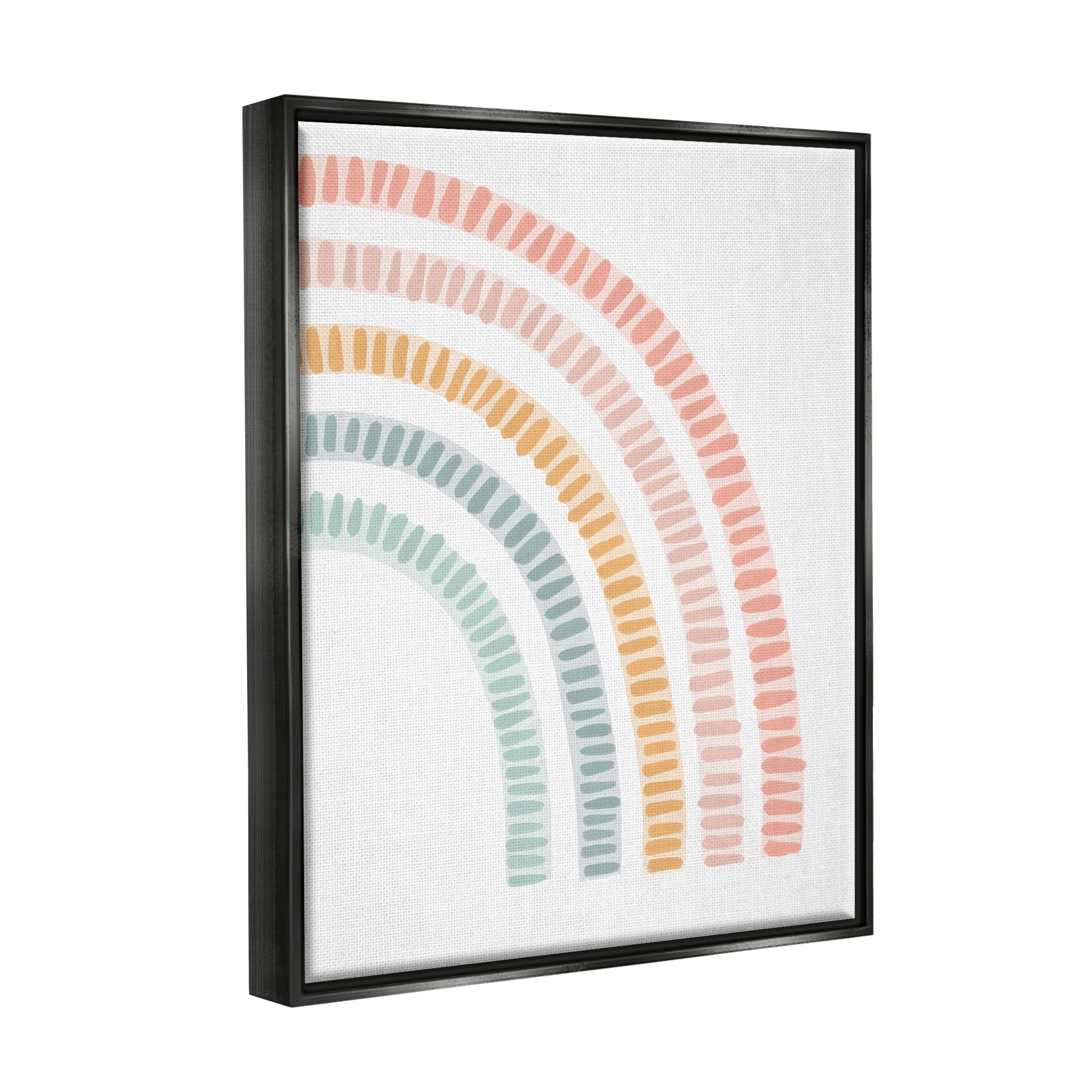 Stupell Industries Minimal Patterned Rainbow Landscape Painting Black Floater Framed Canvas Art Print Wall Art, 25 x 31