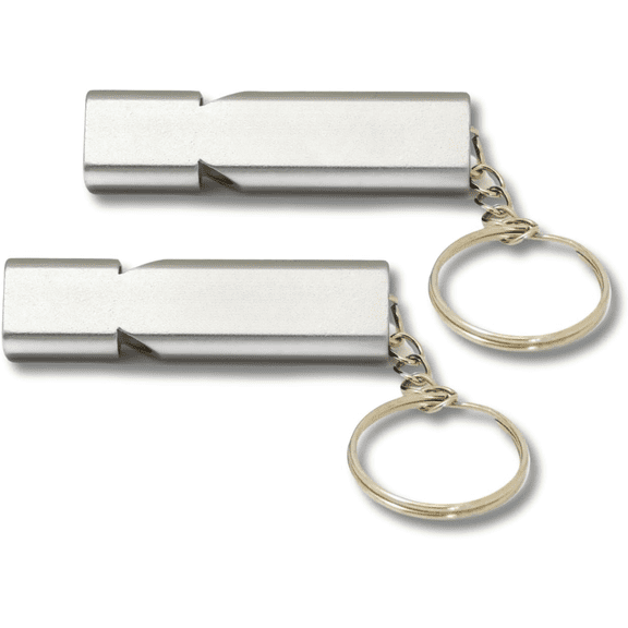 Emergency Whistles - Survival Keychain Whistle Emergency - 120db Loud Safety Whistle for Protection, Camping, Hiking, Sports, Dog Training - Portable Metal Whistles
