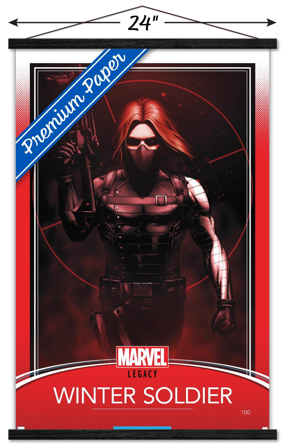 Marvel Comics - Winter Soldier - Tales of Suspense #100 Variant Wall Poster with Wooden Magnetic Frame, 22.375" x 34"