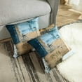 thumbnail image 4 of Throw Pillow Covers Modern Home Art Decor, 20 x 20 Inches Set of 2 Pillow Cases Decorative, Abstract Oil Painting Pillowcases for Bedroom, Living Room, Cushion Couch Sofa, Brown Blue, 4 of 6