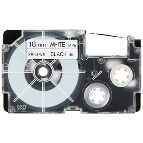 Casio Black on White Cassette Label Tape 18MM / 3/4â€ - 8M / 26â€™