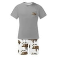 thumbnail image 6 of Hinvhai Mens Pajama Set, Soft Cotton V-Neck Short-Sleeve T-Shirt & Shorts Summer PJ Set for Sleeping Gray XL(XL), 6 of 6