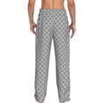 thumbnail image 3 of Uemuo Gray Plaid Pattern Men's Wide Leg Palazzo Lounge Pants with Pockets Light Weight Loose Comfy Casual Pajama Pants-Large, 3 of 9
